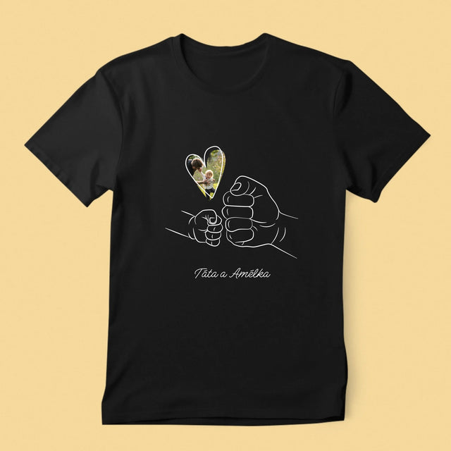 Fotka A Textem: Táta Dítě Ručička - Pánské Tričko