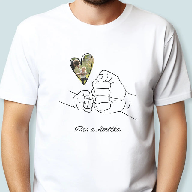 Fotka A Textem: Táta Dítě Ručička - Pánské Tričko