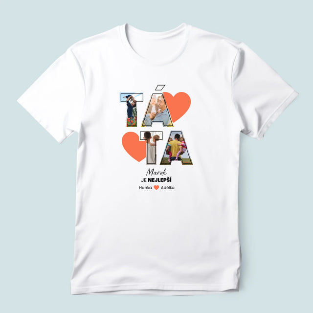 Fotokoláž: Táta Je Nejlepší - Pánské Tričko