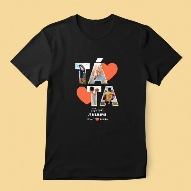 Fotokoláž: Táta Je Nejlepší - Pánské Tričko