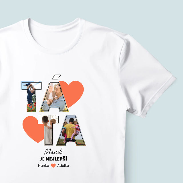 Fotokoláž: Táta Je Nejlepší - Pánské Tričko