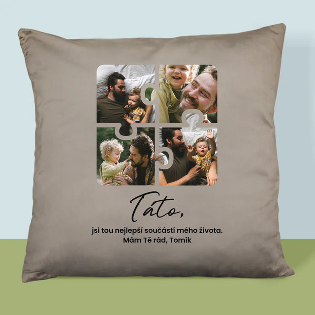 Fotokoláž: Puzzle Fotky Pro Tátu - Polštář