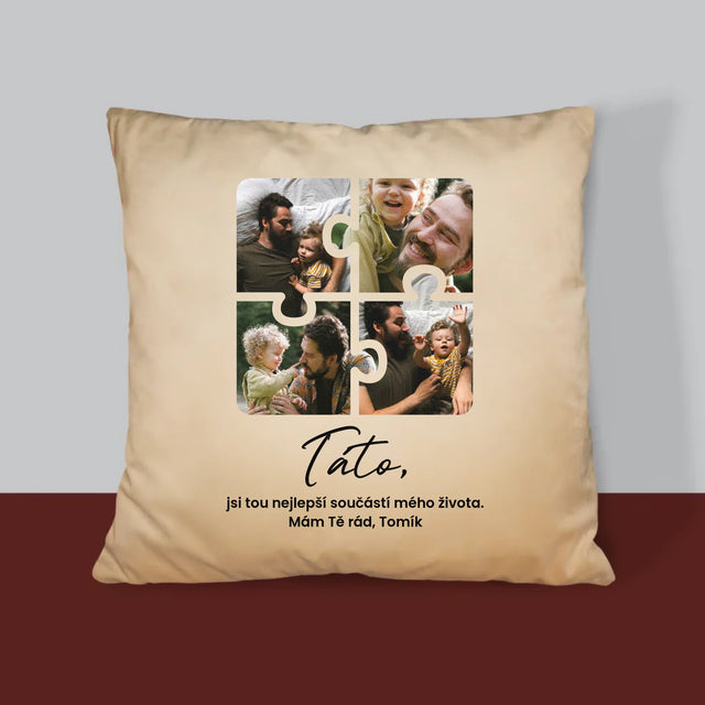 Fotokoláž: Puzzle Fotky Pro Tátu - Polštář