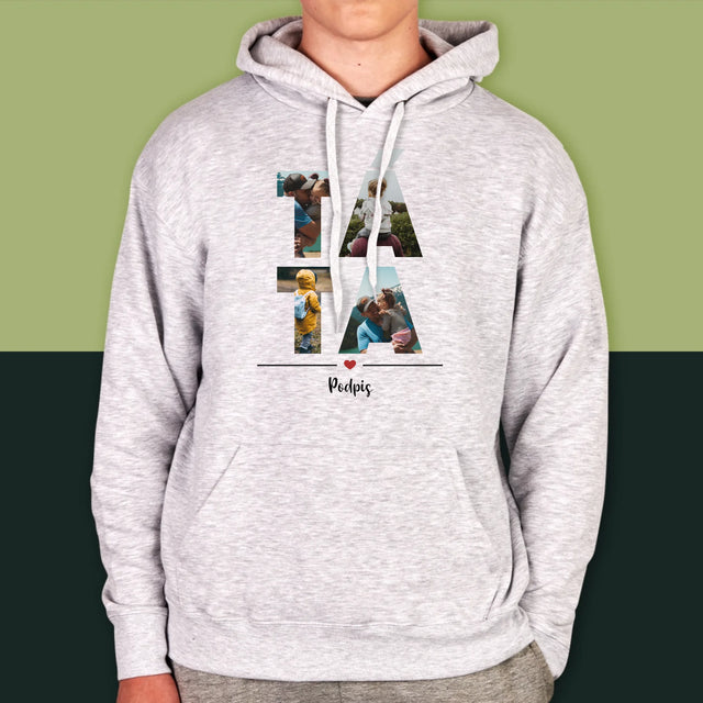 Slovo Z Fotek: Táta Z Tvých Fotek - Pánská Mikina S Kapuci