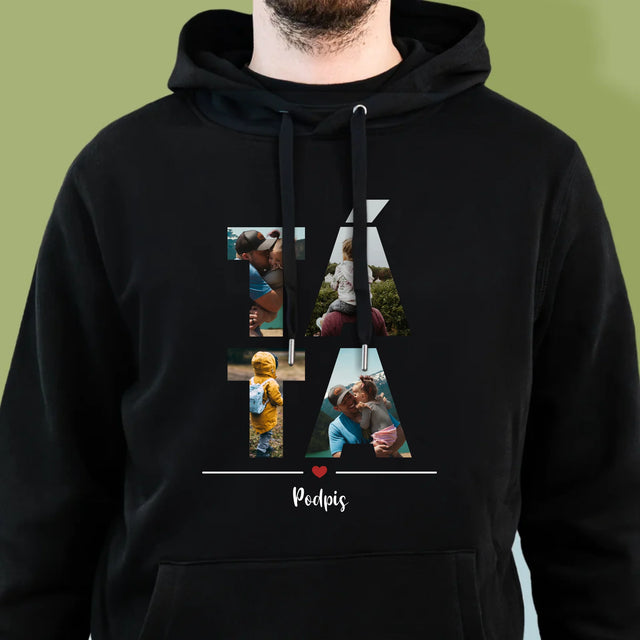 Slovo Z Fotek: Táta Z Tvých Fotek - Pánská Mikina S Kapuci