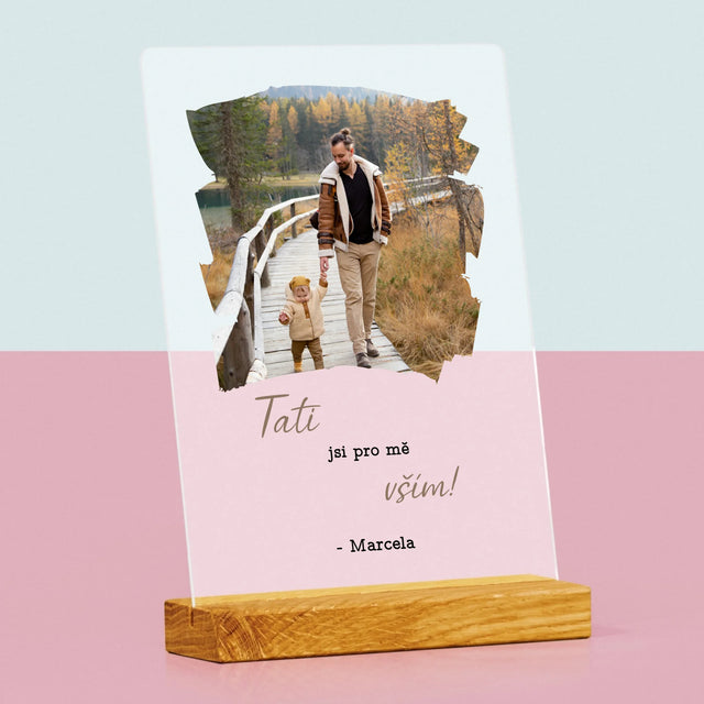 Fotka A Textem: Blahopřání Pro Tátu - Tisk Na Akrylovém Skle
