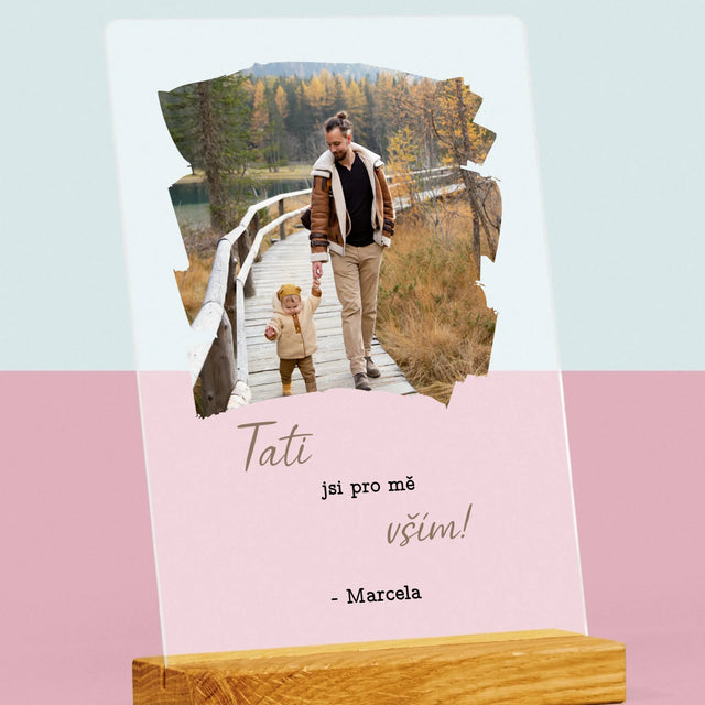 Fotka A Textem: Blahopřání Pro Tátu - Tisk Na Akrylovém Skle