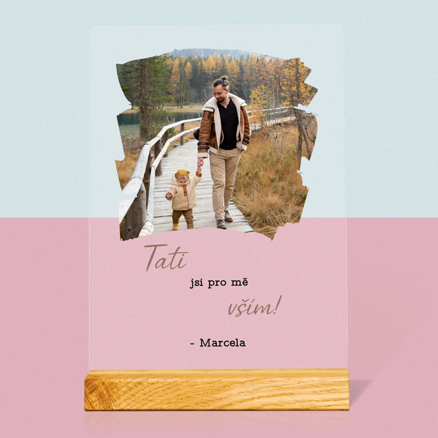 Fotka A Textem: Blahopřání Pro Tátu - Tisk Na Akrylovém Skle