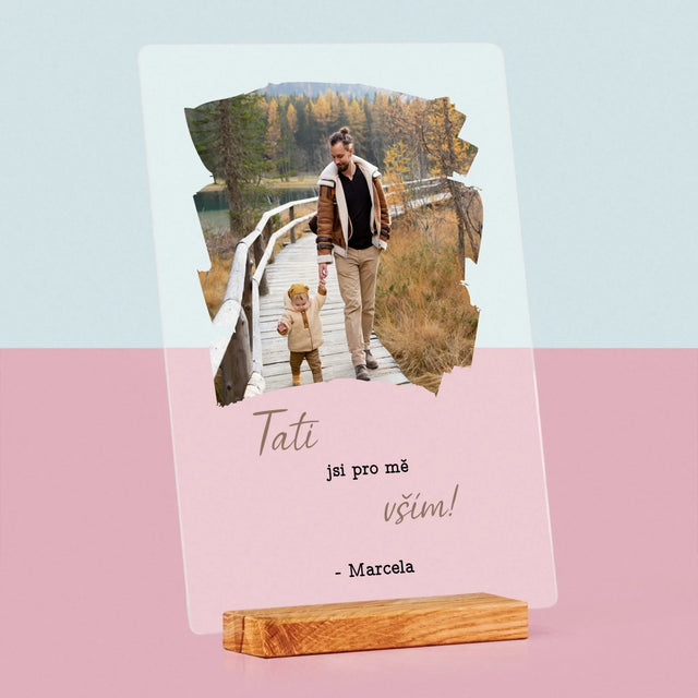 Fotka A Textem: Blahopřání Pro Tátu - Tisk Na Akrylovém Skle
