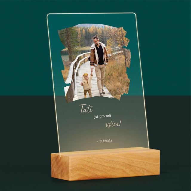 Fotka A Textem: Blahopřání Pro Tátu - Tisk Na Akrylovém Skle