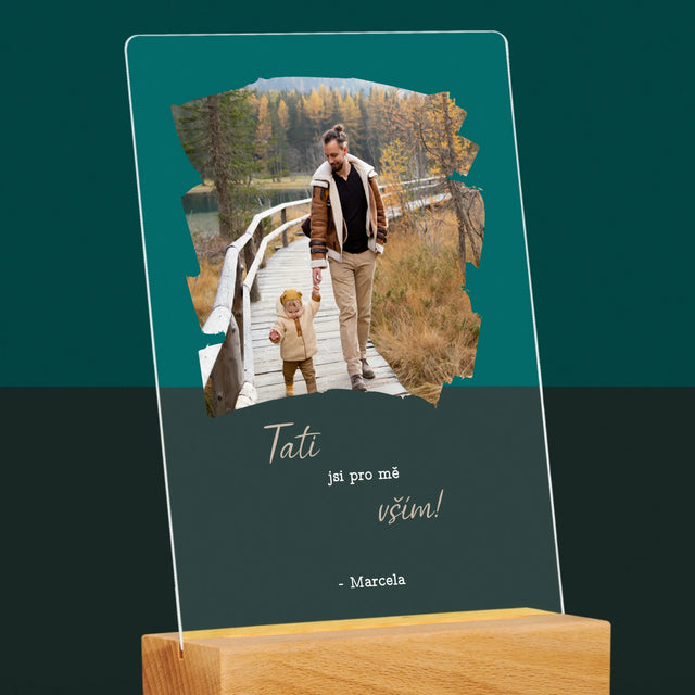 Fotka A Textem: Blahopřání Pro Tátu - Tisk Na Akrylovém Skle