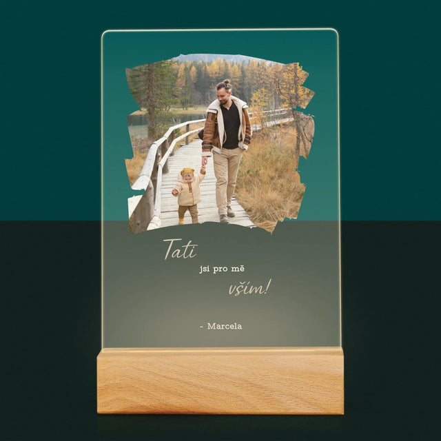 Fotka A Textem: Blahopřání Pro Tátu - Tisk Na Akrylovém Skle