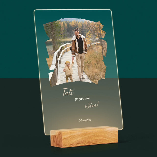 Fotka A Textem: Blahopřání Pro Tátu - Tisk Na Akrylovém Skle