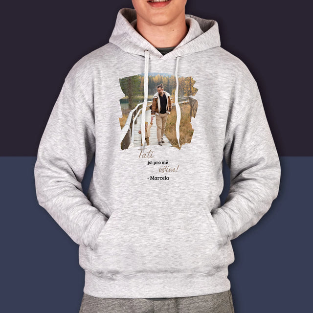 Fotka A Textem: Blahopřání Pro Tátu - Pánská Mikina S Kapuci