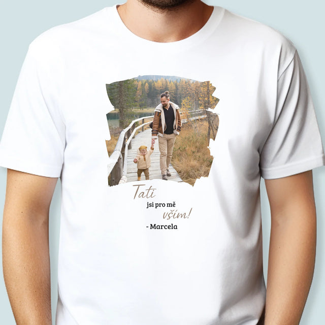 Fotka A Textem: Blahopřání Pro Tátu - Pánské Tričko