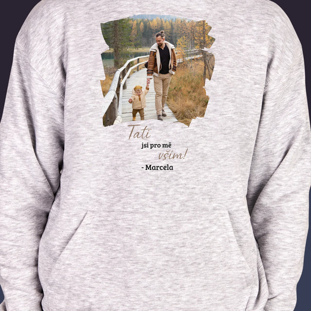Fotka A Textem: Blahopřání Pro Tátu - Pánská Mikina S Kapuci