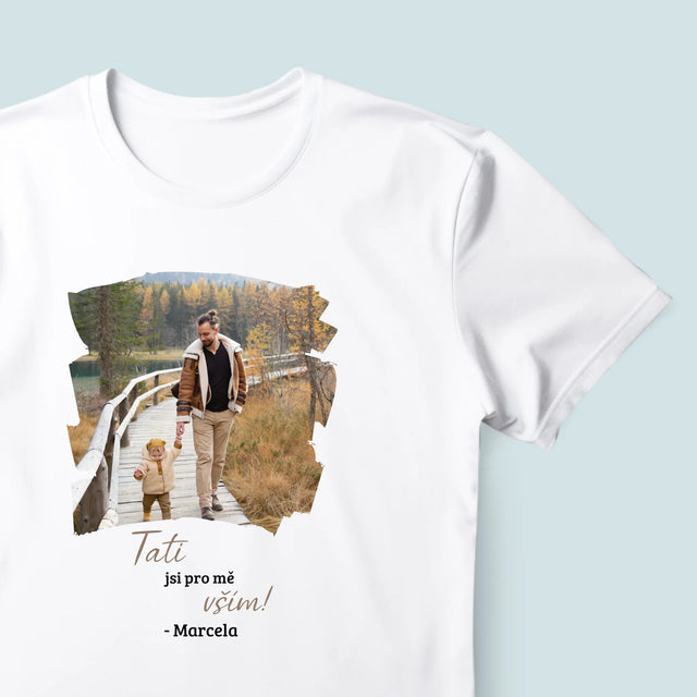 Fotka A Textem: Blahopřání Pro Tátu - Pánské Tričko