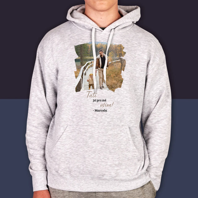 Fotka A Textem: Blahopřání Pro Tátu - Pánská Mikina S Kapuci