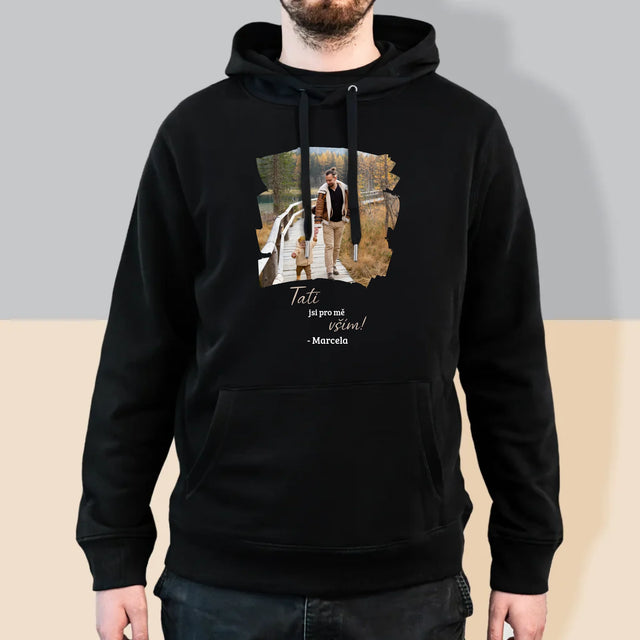 Fotka A Textem: Blahopřání Pro Tátu - Pánská Mikina S Kapuci