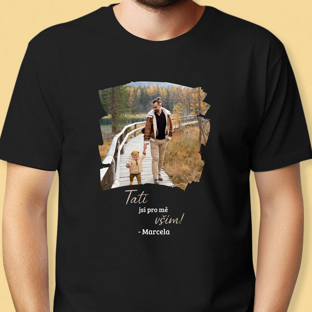Fotka A Textem: Blahopřání Pro Tátu - Pánské Tričko