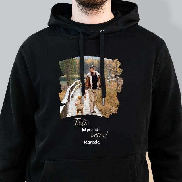 Fotka A Textem: Blahopřání Pro Tátu - Pánská Mikina S Kapuci