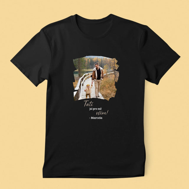 Fotka A Textem: Blahopřání Pro Tátu - Pánské Tričko