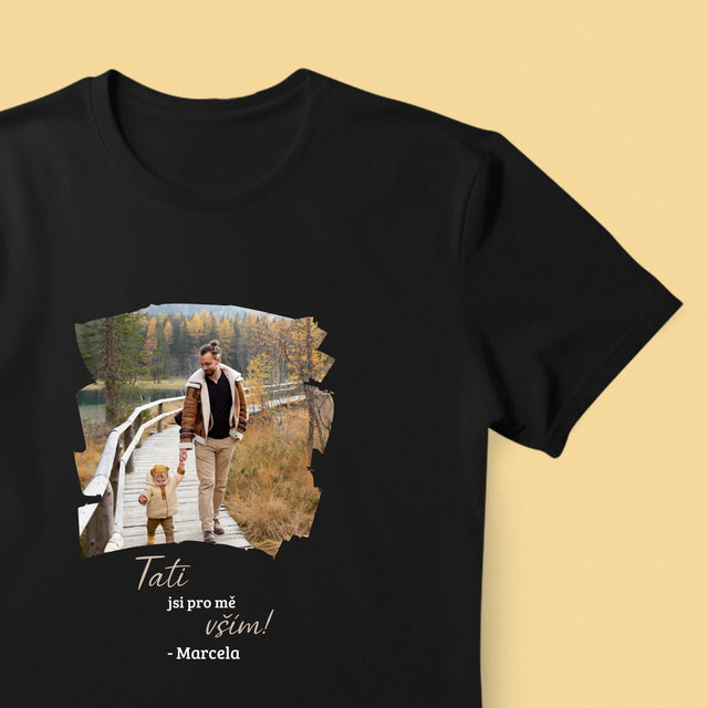 Fotka A Textem: Blahopřání Pro Tátu - Pánské Tričko