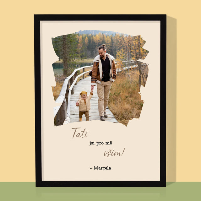 Fotka A Textem: Blahopřání Pro Tátu - Tisk V Rámečku