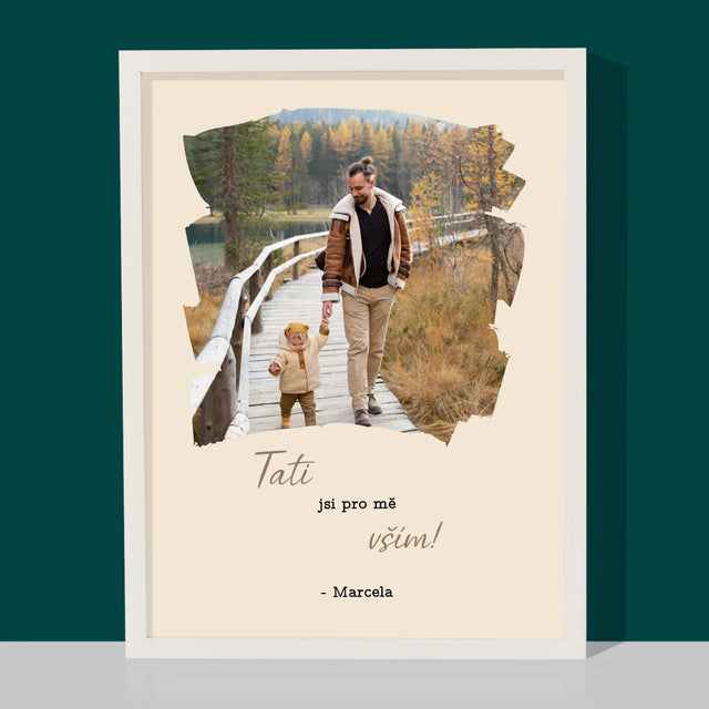 Fotka A Textem: Blahopřání Pro Tátu - Tisk V Rámečku