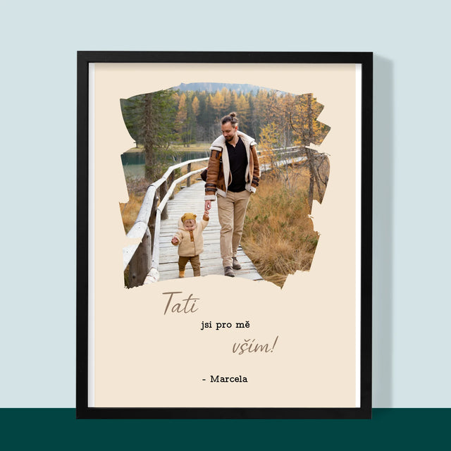 Fotka A Textem: Blahopřání Pro Tátu - Tisk V Rámečku