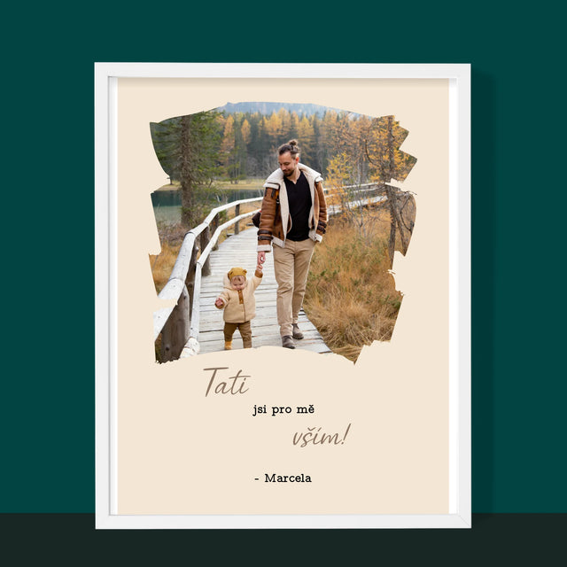 Fotka A Textem: Blahopřání Pro Tátu - Tisk V Rámečku