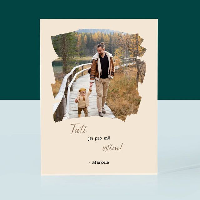 Fotka A Textem: Blahopřání Pro Tátu - Akrylový Blok