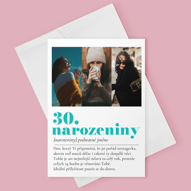 Fotokoláž: 30. Narozeniny Definice - Přání