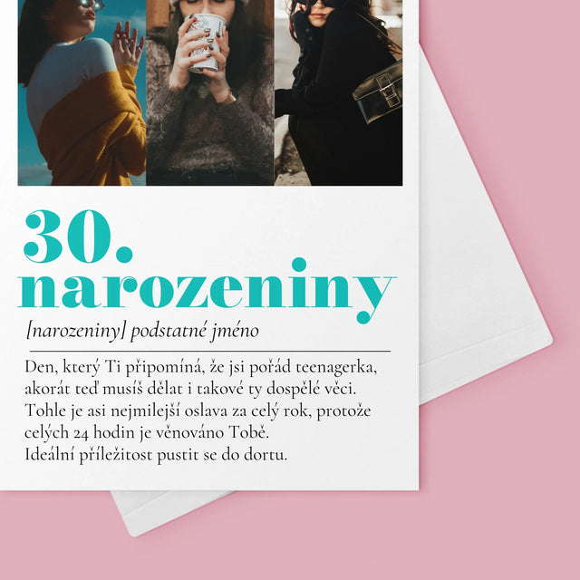 Fotokoláž: 30. Narozeniny Definice - Přání
