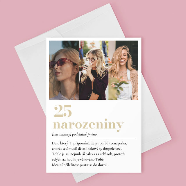 Fotokoláž: 25. Narozeniny Definice - Přání