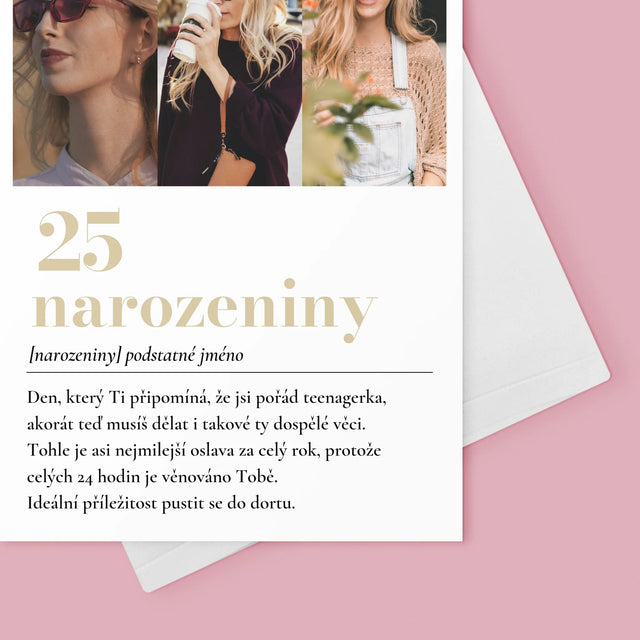 Fotokoláž: 25. Narozeniny Definice - Přání