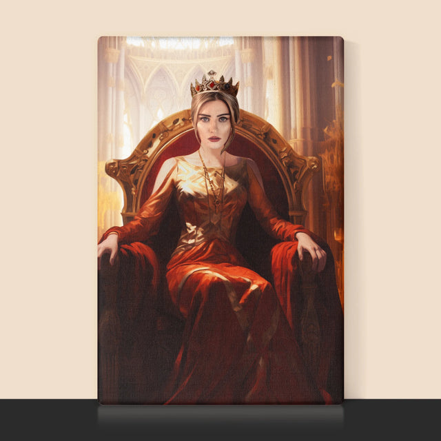 Královský Portrét: Královna V Trůnním Sále: Královský Portrét - Tisk V Rámečku
