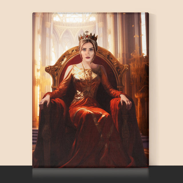 Královský Portrét: Královna V Trůnním Sále: Královský Portrét - Tisk V Rámečku
