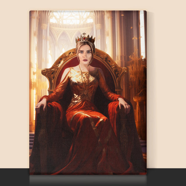 Královský Portrét: Královna V Trůnním Sále: Královský Portrét - Tisk V Rámečku