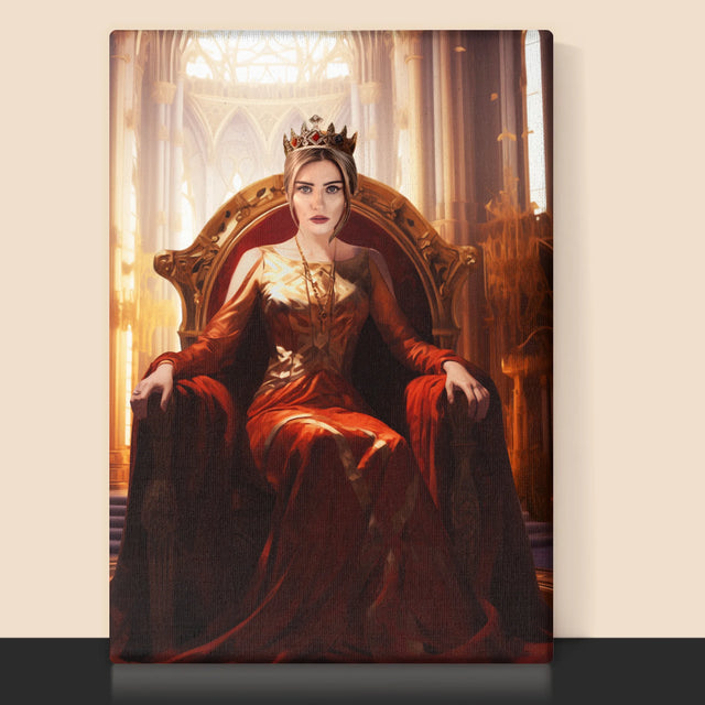 Královský Portrét: Královna V Trůnním Sále: Královský Portrét - Tisk V Rámečku