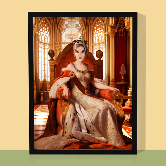 Královský Portrét: Korunovace Královny: Královský Portrét - Tisk V Rámečku