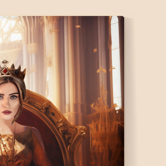 Královský Portrét: Královna V Trůnním Sále: Královský Portrét - Tisk V Rámečku
