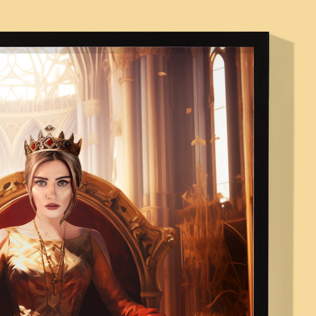 Královský Portrét: Královna V Trůnním Sále: Královský Portrét - Tisk V Rámečku