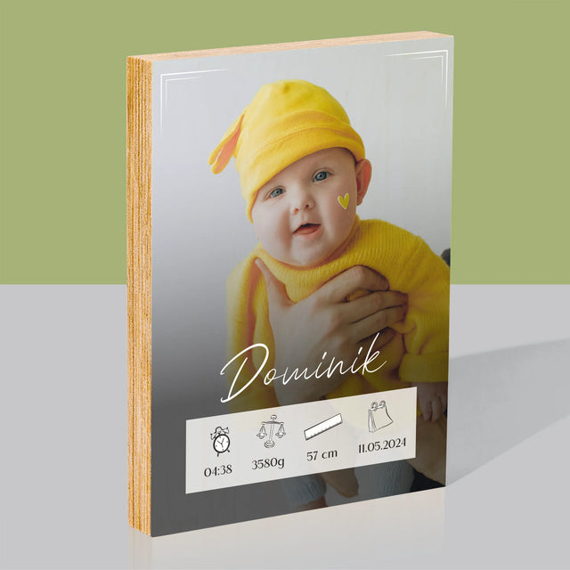 Údaje O Narození Ditěte: Údaje O Narození Rámeček - Tisk Na Dřevo