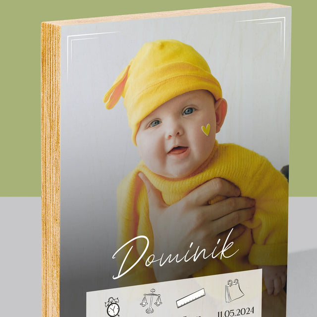 Údaje O Narození Ditěte: Údaje O Narození Rámeček - Tisk Na Dřevo