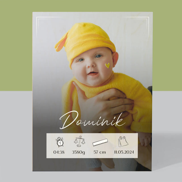 Údaje O Narození Ditěte: Údaje O Narození Rámeček - Tisk Na Dřevo