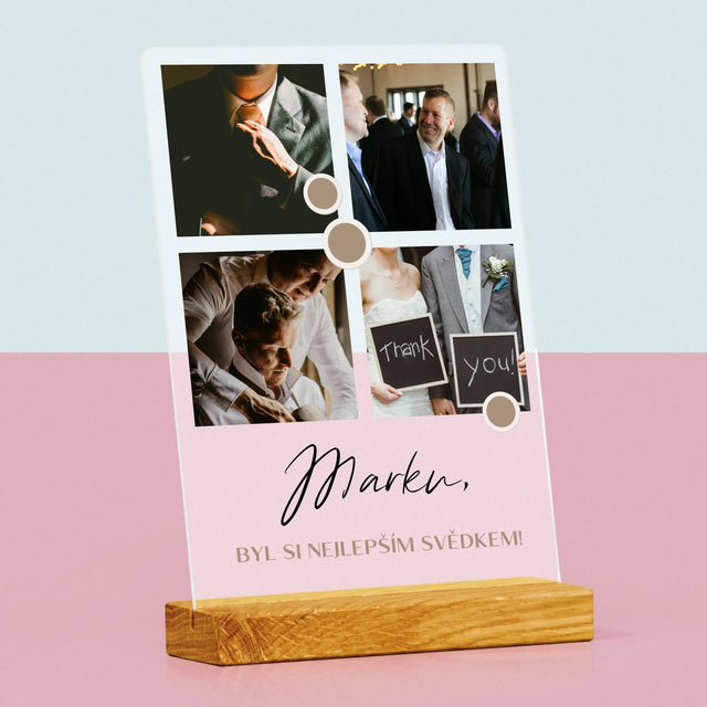 Fotokoláž: Děkovná Koláž Pro Svědka - Tisk Na Akrylovém Skle