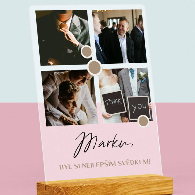 Fotokoláž: Děkovná Koláž Pro Svědka - Tisk Na Akrylovém Skle