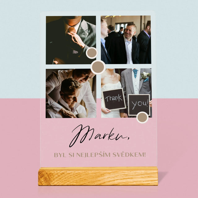 Fotokoláž: Děkovná Koláž Pro Svědka - Tisk Na Akrylovém Skle