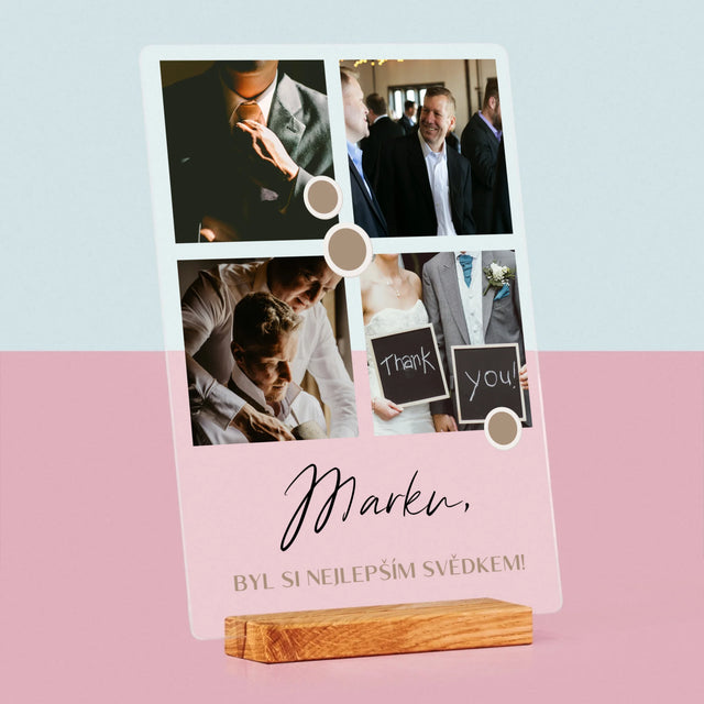 Fotokoláž: Děkovná Koláž Pro Svědka - Tisk Na Akrylovém Skle